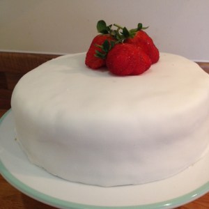 Garnish with sliced strawberries