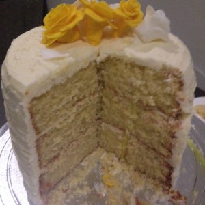3 Tier Stacked Vanilla Sponge